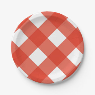 Chequered pattern paper plate
