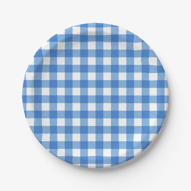 Chequered pattern paper plate (Front)
