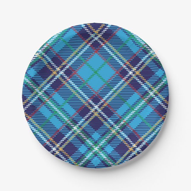 Chequered pattern paper plate (Front)