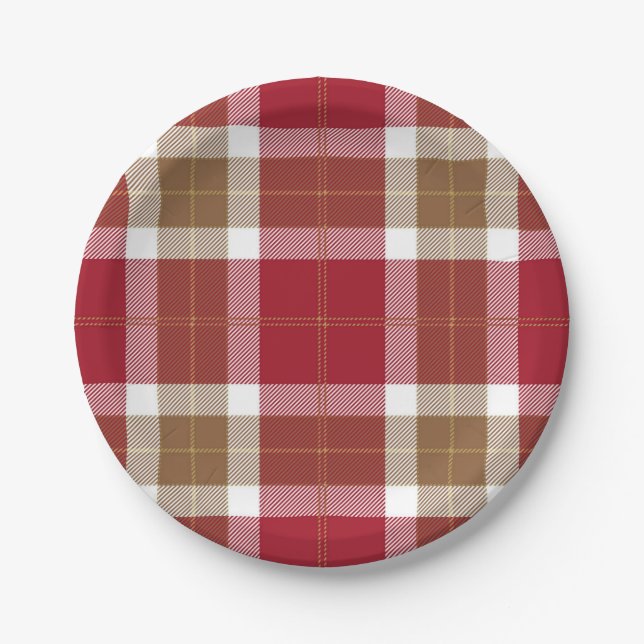 Chequered pattern paper plate (Front)