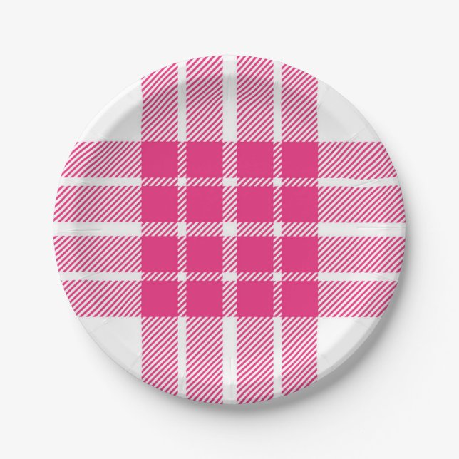 Chequered pattern paper plate (Front)