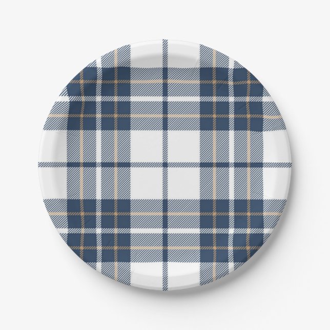 Chequered pattern paper plate (Front)