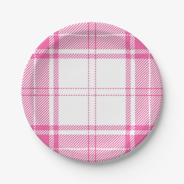 Chequered pattern paper plate (Front)