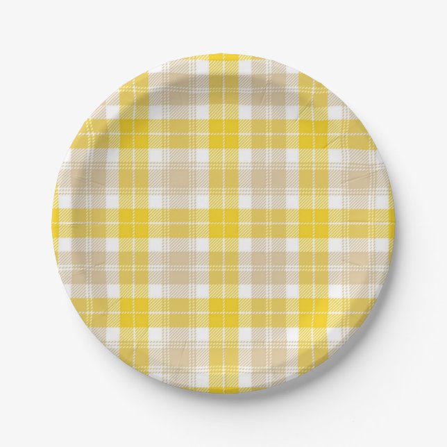 Chequered pattern paper plate (Front)