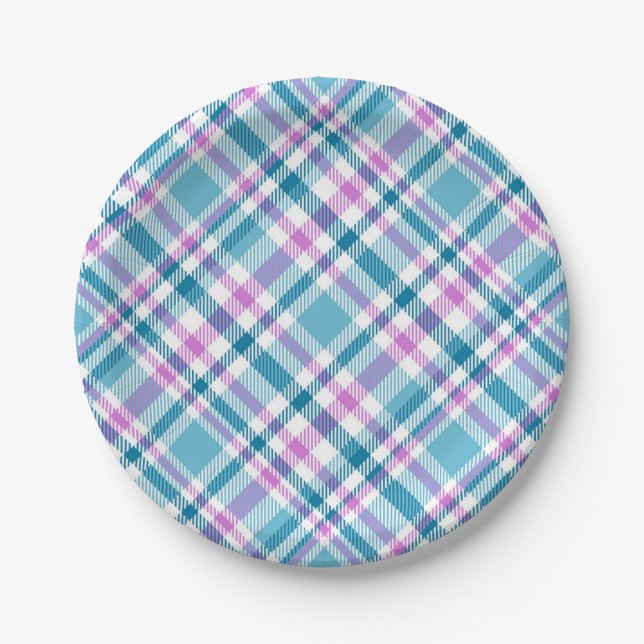 Chequered pattern paper plate (Front)