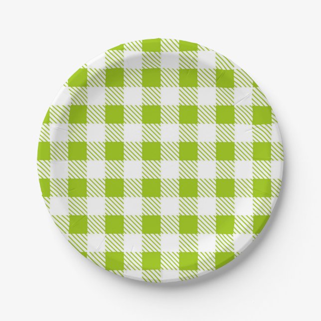 Chequered pattern paper plate (Front)
