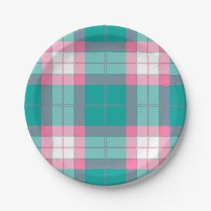 Chequered pattern paper plate
