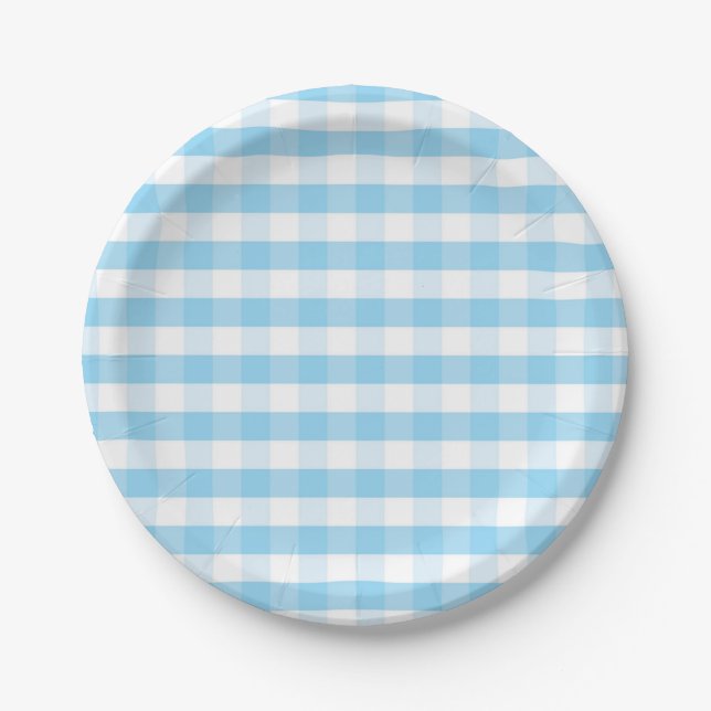 Chequered pattern paper plate (Front)