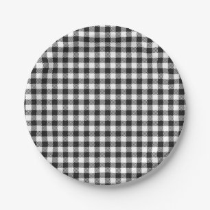 Chequered pattern paper plate