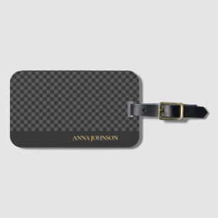 Chequered Pattern Personalized Name Luggage Tag