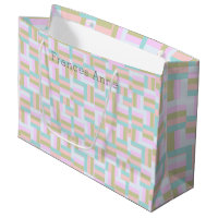 Chequered Pattern Pink/Blue-Green/Gold/White