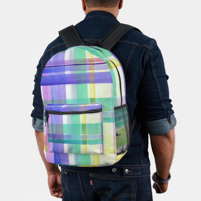 Chequered Pattern Printed Backpack (Insitu (Model))