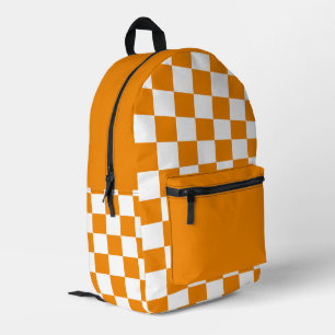 Chequered Pattern Printed Backpack