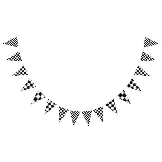 Chequered Pattern Race Car Theme Bunting Flags (All)