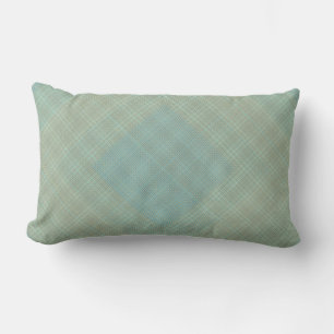 Chequered Pattern small. Blue.b grey BG Lumbar Pillow