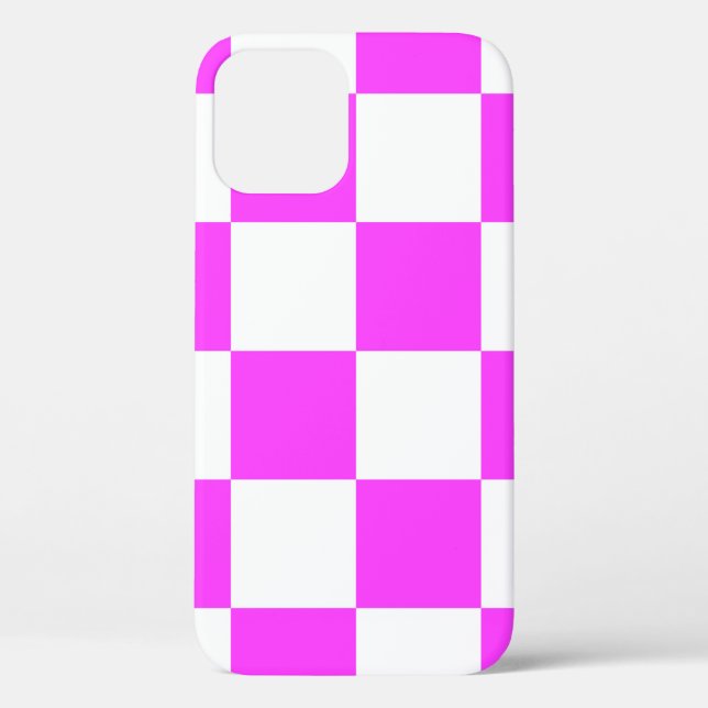 Chequered pattern tile background. White and Pinka Case-Mate iPhone Case (Back)