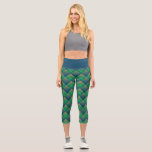 Chequered pattern with zig zag colouring capri leggings<br><div class="desc">Chequered pattern with zig zag colouring
 chequered,  chequered,  plaid,  blue,  green,  beige,  geometry,  zigzag,  geometric pattern,  rustic,  lumberjack shirt,  retro,  Scottish,  simple,  retro</div>