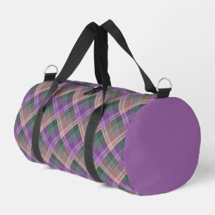 Chequered pattern with zig zag colouring duffle bag