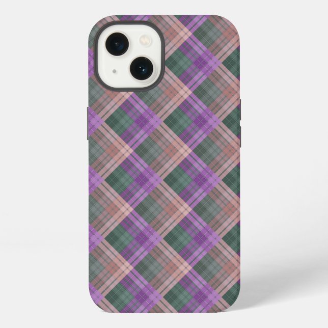 Chequered pattern with zig zag colouring iPhone case (Back)