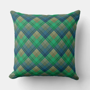 Chequered pattern with zig zag colouring throw pillow