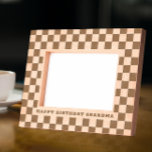 Chequered Personalized Etched Frames<br><div class="desc">etched chequered pattern with editable text for a personalized gift</div>