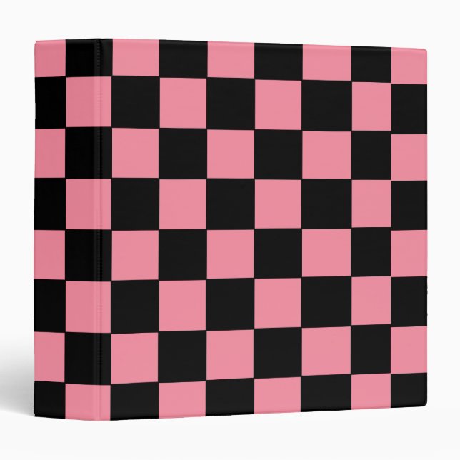 Chequered Pink and Black  Binder (Front/Spine)