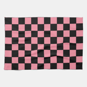 Chequered Pink and Black Kitchen Towel