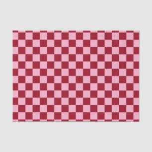 Chequered Pink and Burgundy Tissue Paper