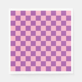 Chequered Pink and Purple Napkin