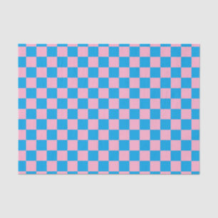 Chequered Pink and Turquoise Tissue Paper