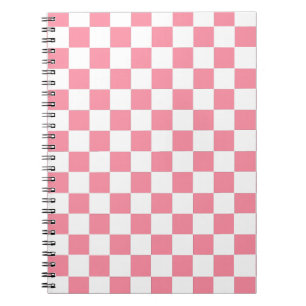 Chequered Pink and White Notebook