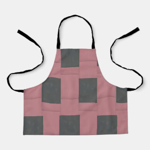 Chequered Pink Flower Abstract Apron