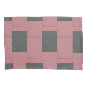 Chequered Pink Flower Abstract Pillowcase