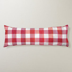 Chequered Plaid Black And White Body Pillow