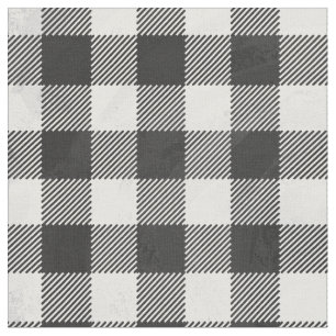 Chequered Plaid Black And White Fabric