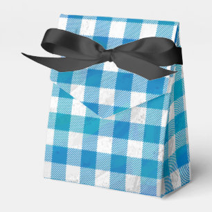Chequered Plaid Black And White Favor Box