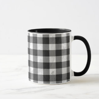 Chequered Plaid Black And White Mug