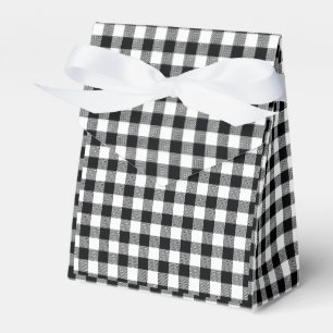 Chequered Plaid Black and White Plaid Favor Box