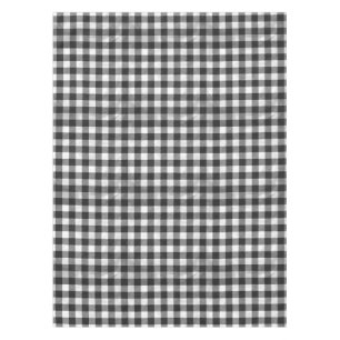 Chequered Plaid Black And White Tablecloth