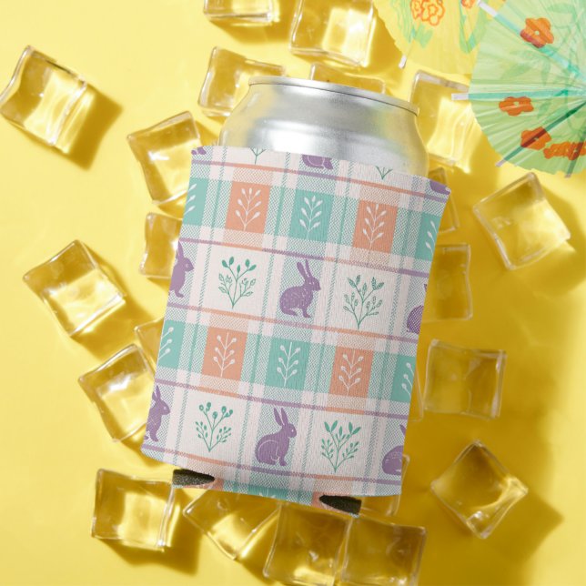 Chequered Plaid Easter   Can Cooler (In Situ Summer)