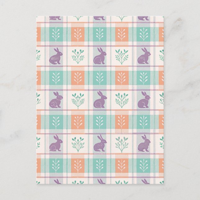 Chequered Plaid Easter   Postcard (Front)