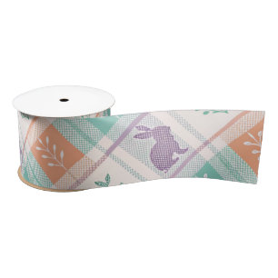 Chequered Plaid Easter   Satin Ribbon