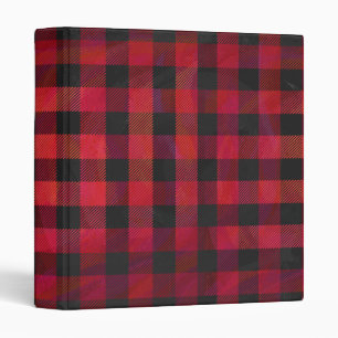 Chequered Plaid Red and Black Binder