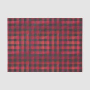 Chequered Plaid Red and Black Tissue Paper