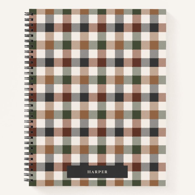 Chequered Plaid Spiral Notebook (Front)