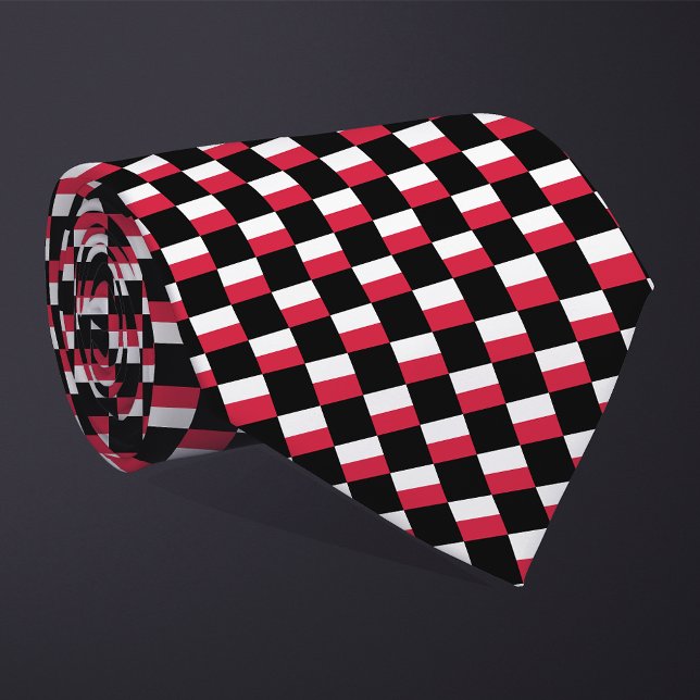 Chequered Poland Flag Pattern  Tie (Creator Uploaded)