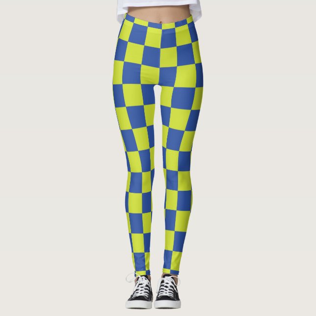 chequered police pattern leggings (Front)