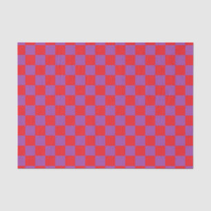 Chequered Purple and Red Tissue Paper