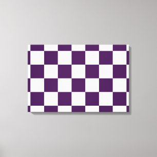 Chequered Purple and White Canvas Print