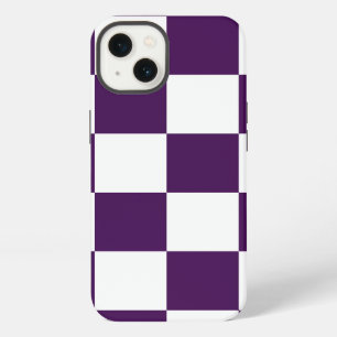 Chequered Purple and White iPhone 13 Case